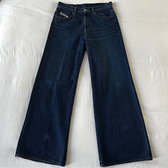 Diesel Dark Blue Wide-Leg Jeans - Picture 1 of 10